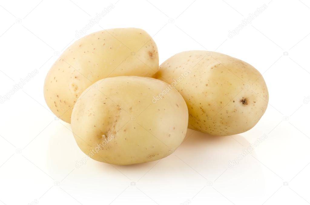 Potatoes on white