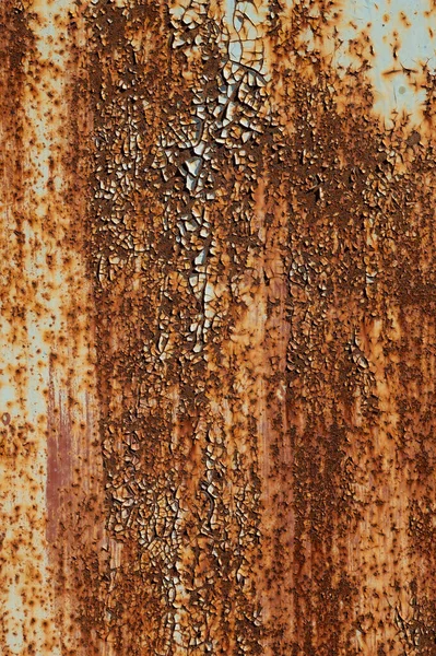 Ferrugem na superfície do ferro com tinta. Fundo de textura Grunge — Fotografia de Stock