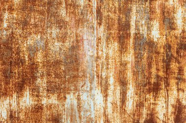 Demirin yüzeyinde boya ile pas var. Grunge doku arkaplanı
