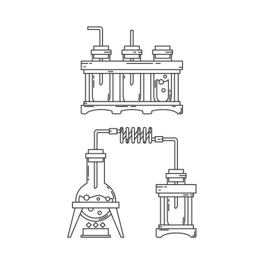 Hat tıbbi eczacılık ikonu cevap ver, tüp. Profesyonel ekipman sembolü. Bilim, eczane, sıhhiye, kimya geçmişi amblem elementi. Laboratuvar camı. Vektör tıbbi özet çizimi.