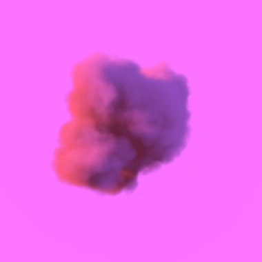 3D duman bulutu, pembe gökyüzü arka planında