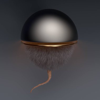 Üç boyutlu saç bakımı. Tedavi ve saç bakımı. Saç mikroskobik yakın çekim görüntüsü altında.