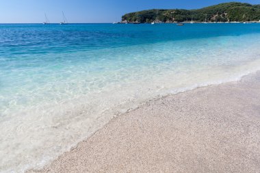 Parga şehir Epirus alan Yunanistan çevre güzel Valtos beach.
