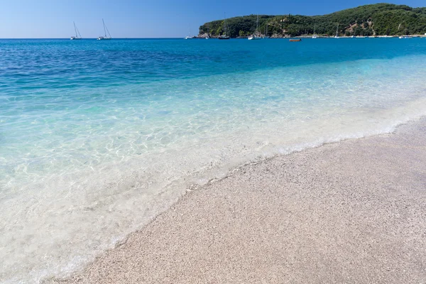 Vackra Valtos beach nära Parga stad av Epirus i Grekland. Stockbild