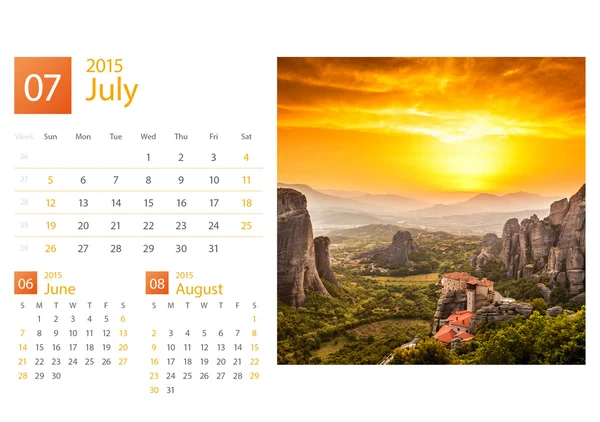 Desk Calendar 2015. Greece image selection. — Stock Photo, Image