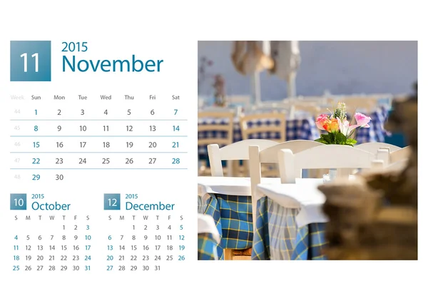 Stolní kalendář do roku 2015. Výběr obrázku Řecko. — Stock fotografie