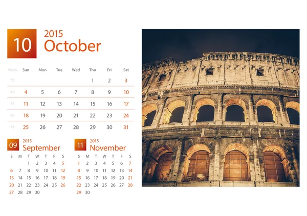 Desk Calendar 2015. Rome, Italy image selection. — Stock Photo, Image