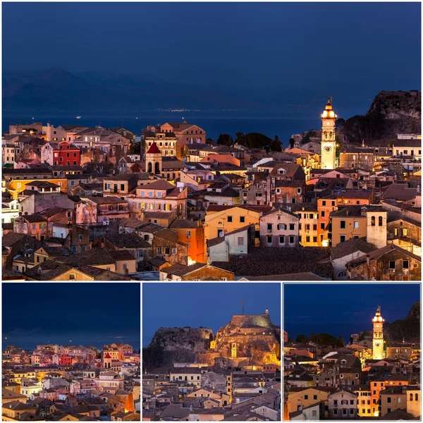 Corfu Town kolaż, zdjęcia zrobione w Grecji — Zdjęcie stockowe