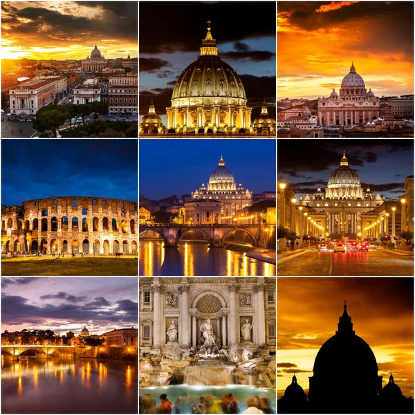 Rome collage. Foto's genomen in Rome, Italië — Stockfoto