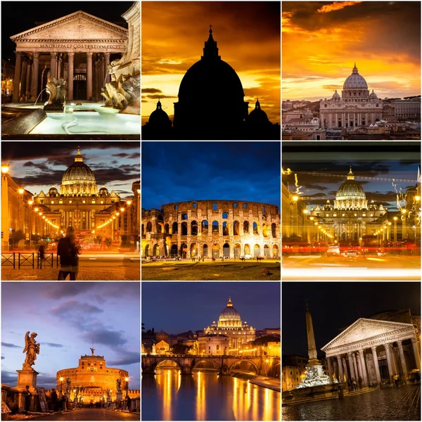 Řím koláž. Fotografie pořízené v Římě, Itálie — Stock fotografie