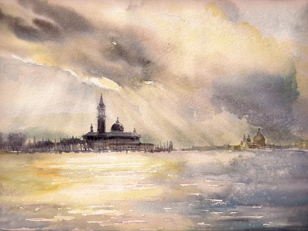 Venice akwarele malowane — Zdjęcie stockowe