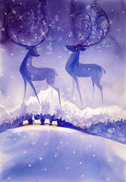 Deer on sky — Stock Photo, Image