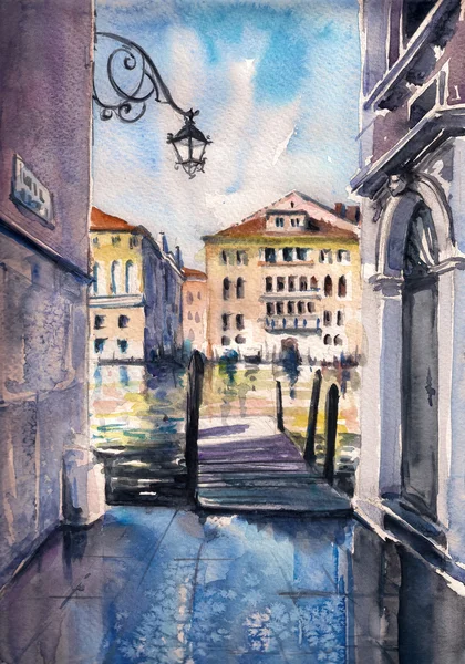 Venice watercolors painted — Stock Photo, Image