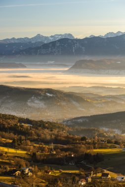günbatımı, dağlar
