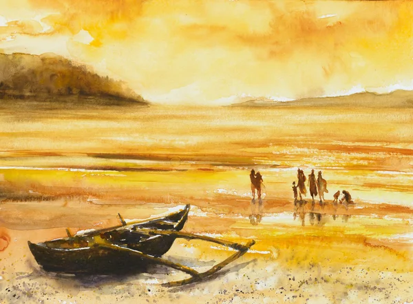Un grup de oameni pe o plajă — Fotografie, imagine de stoc