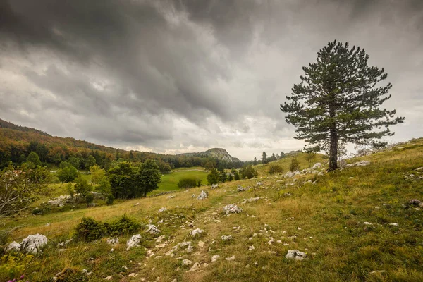 Nuages Avant Pluie Montagne Avant Pluie Conditions Météorologiques Nature Slovénie — Photo