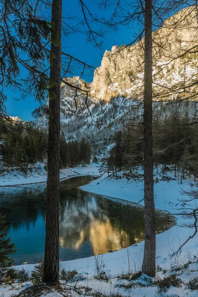 Tranquillo Panorama Sulle Montagne Con Famoso Lago Verde Austria Stiria — Foto Stock