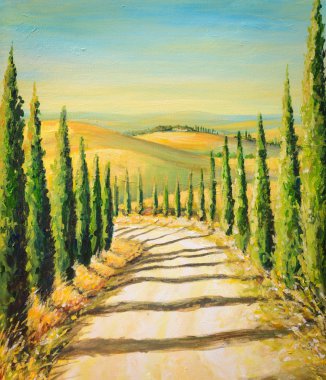Tuscany manzara resim.