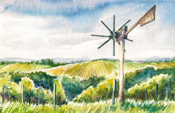 Klapotetz-Aquarell gemalt — Stockfoto