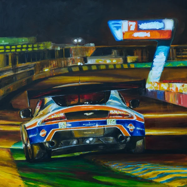 Race auto hand geschilderd — Stockfoto