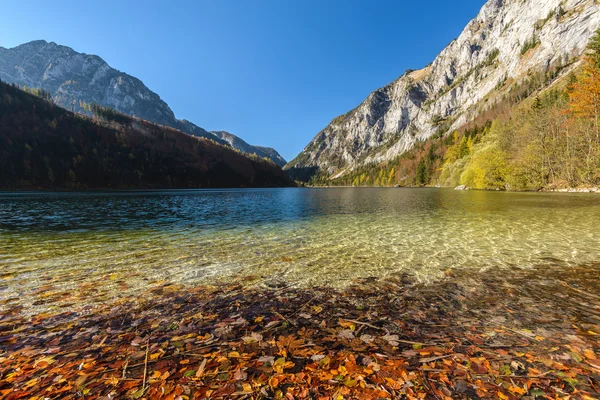 Jesień jezioro w Austrii — Zdjęcie stockowe