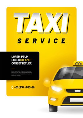 Reklam taksi servisi için vektör tasarım şablonu.