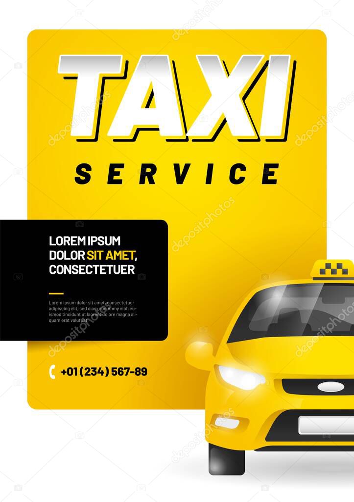 Vector layout design template for advertising taxi service.