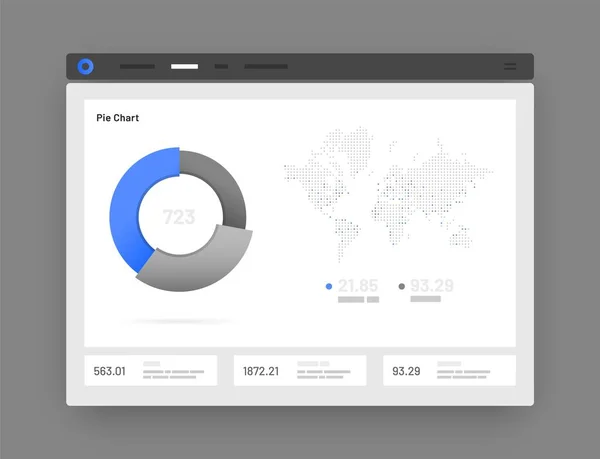 Web uygulaması Kontrol Paneli UI ve UX Kit. Bilgi araçları. — Stok Vektör