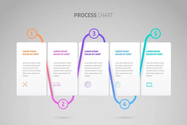 Progettazione dell'infografica della timeline o grafico di processo. Dati aziendali. — Vettoriale Stock