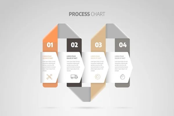 Vector de diseño infográfico. Concepto de negocio con pasos o procesos. — Archivo Imágenes Vectoriales