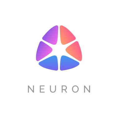 Nöron logosu tasarım konsepti. Soyut renkli işaret.