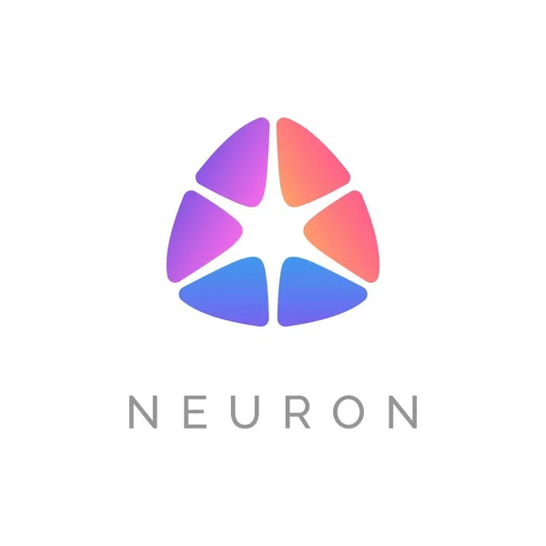 Neuron Logo Designkonzept. Abstraktes buntes Zeichen. — Stockvektor