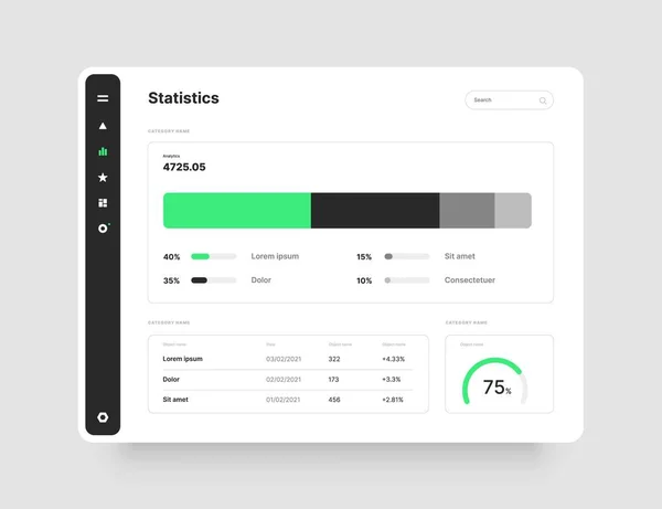 Pantallas Wireframes. Interfaz de usuario del tablero de instrumentos y diseño del kit UX. — Vector de stock