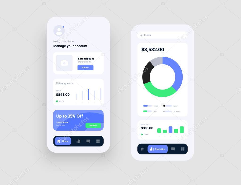 Wireframes screens. Dashboard UI and UX Kit design.