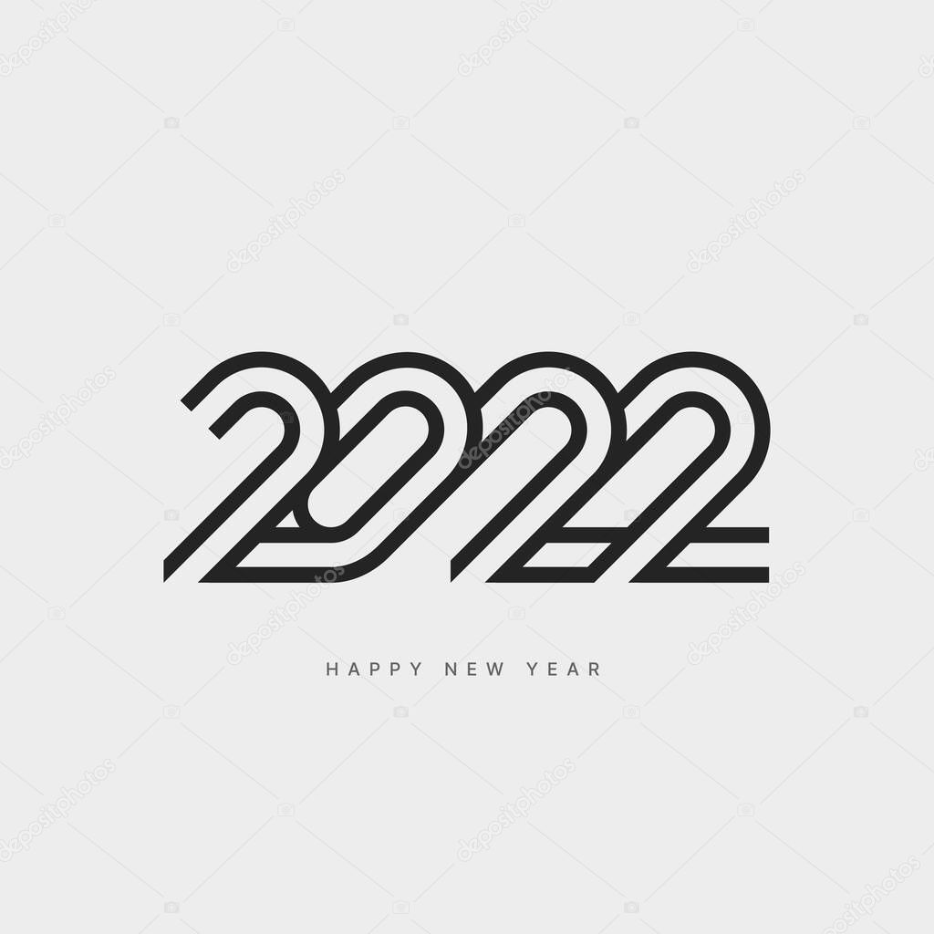 Happy New Year 2022 and Merry Christmas. Vector illustration.