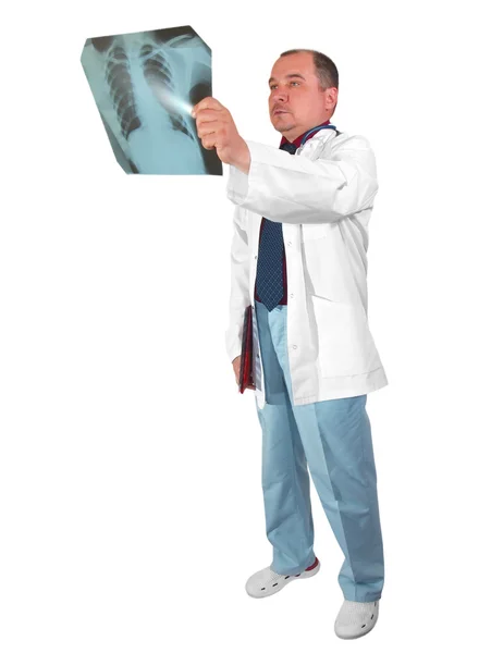 Рентгенолог - человек белый фон — стоковое фото