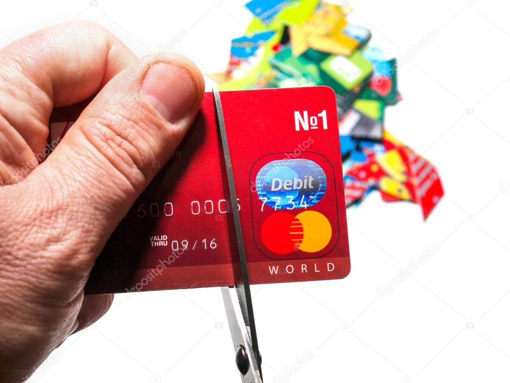 Destruction of card payment, scissors