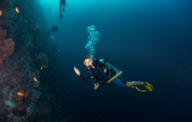 Scuba diver gösteren ok işareti