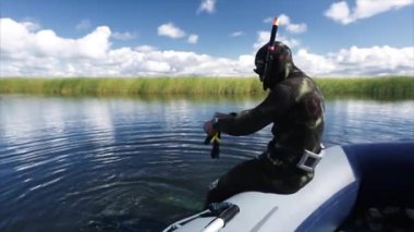Balık avlamaya hazırlama Spearfisherman