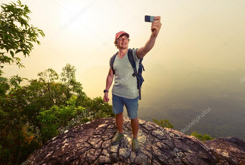 Hiker on the cliff