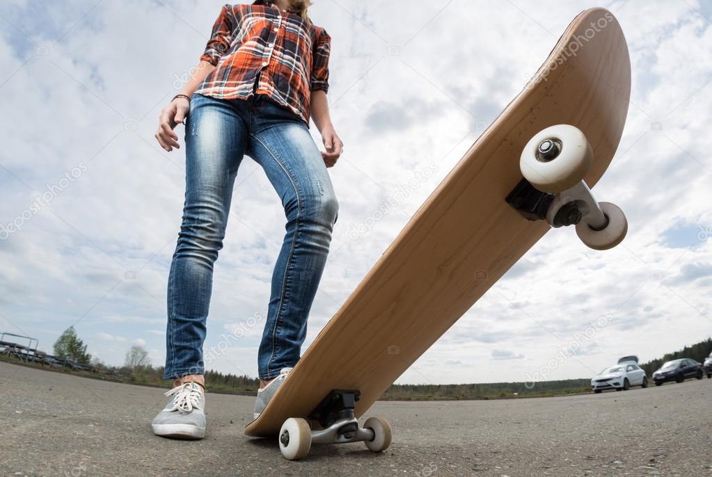Rider with the skateboard