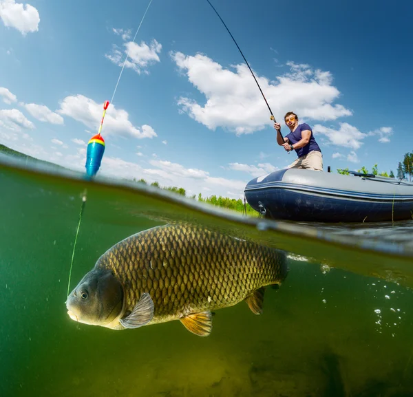 Split shot of the fisherman — Stock Image Split shot of the fisherman Stock Image