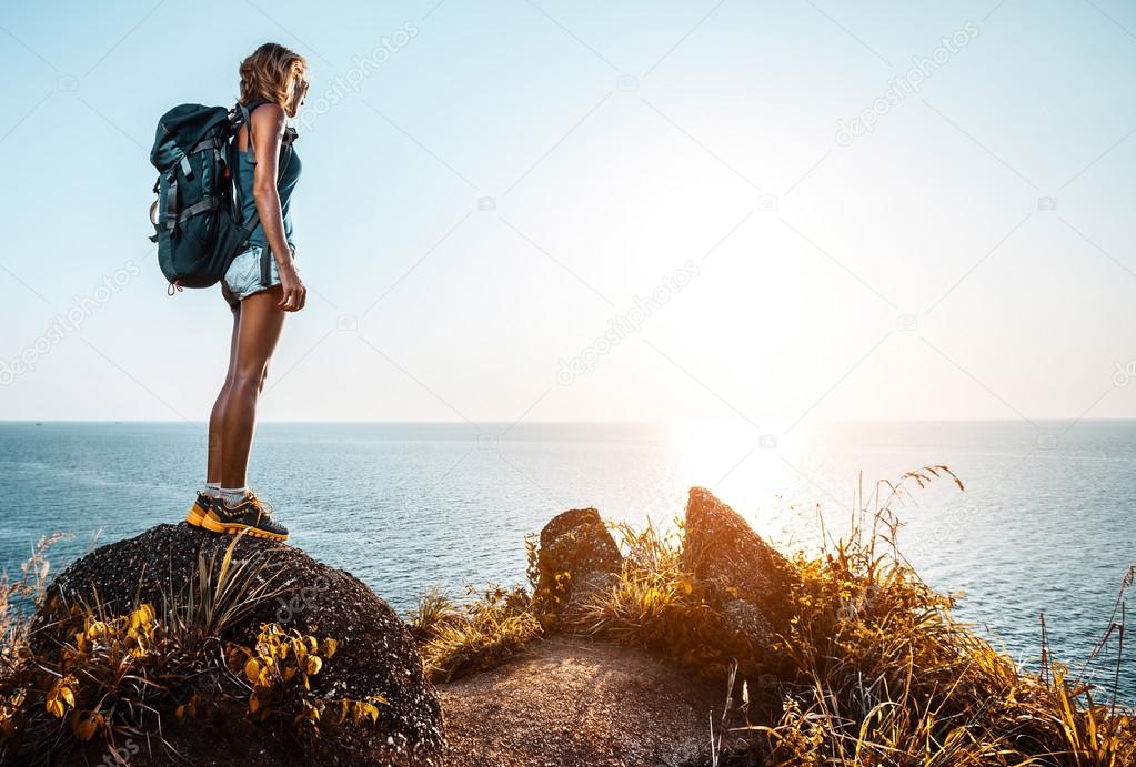 Hiker on the rock