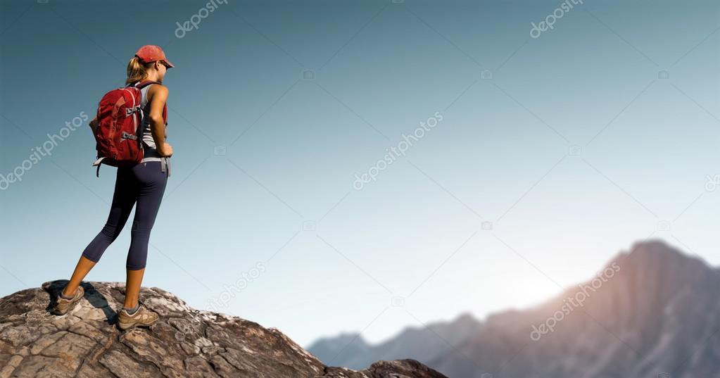 Hiker on the rock