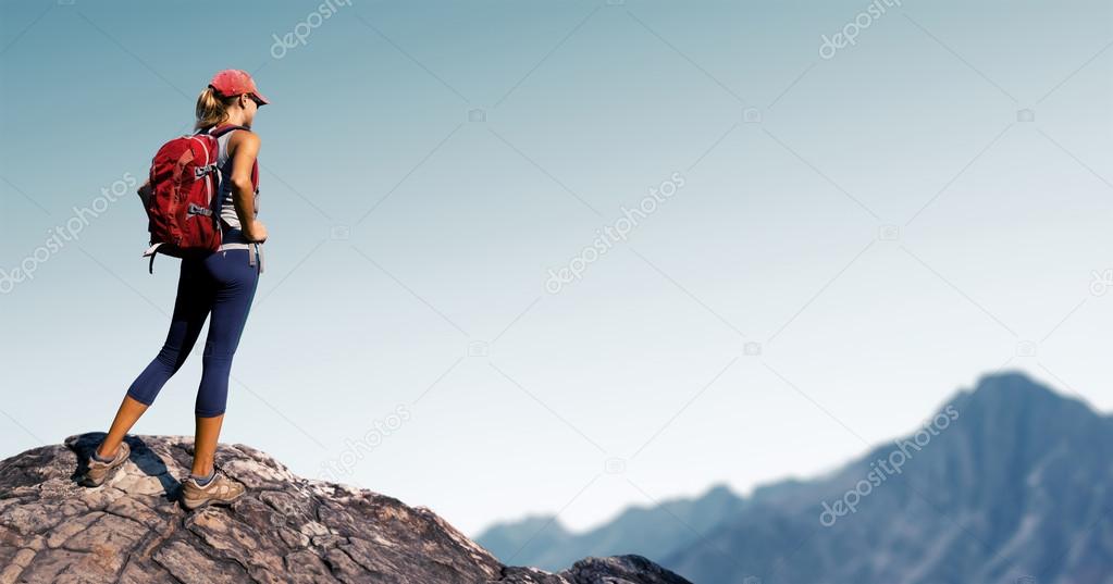 Hiker on the rock