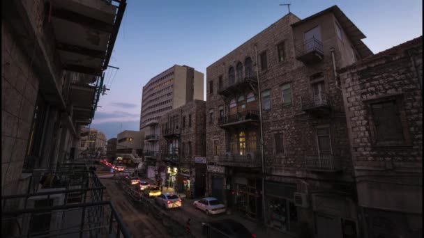游戏中时光倒流的海法街。以色列 — 图库视频影像