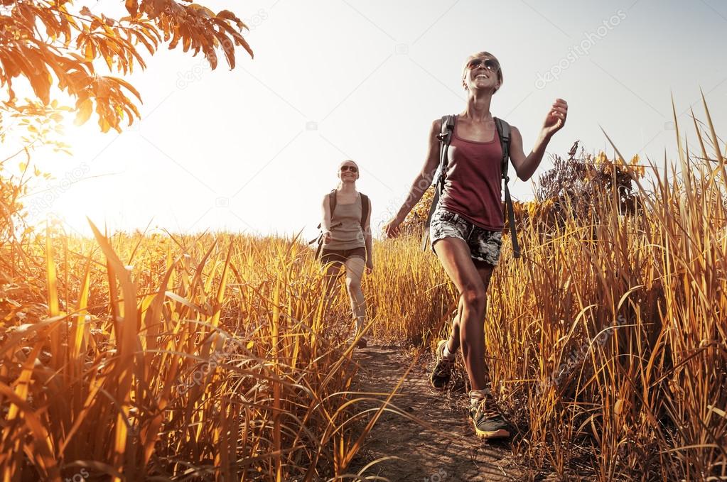 Hikers with backpack