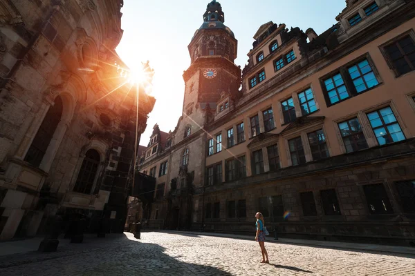 Turista em Dresden — Fotografia de Stock