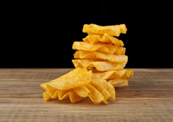 Złoty słonych chipsów ziemniaczanych — Zdjęcie stockowe