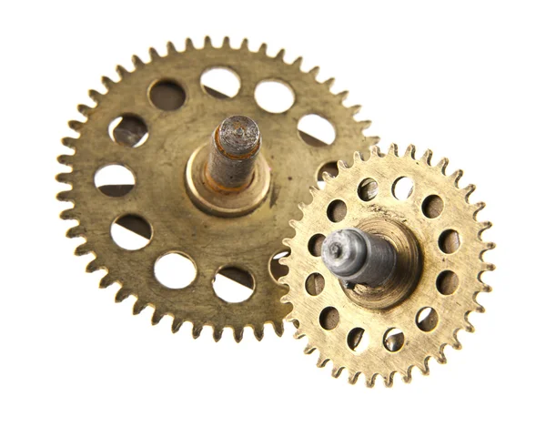 Steel cogwheels from a clock — Stock Photo, Image